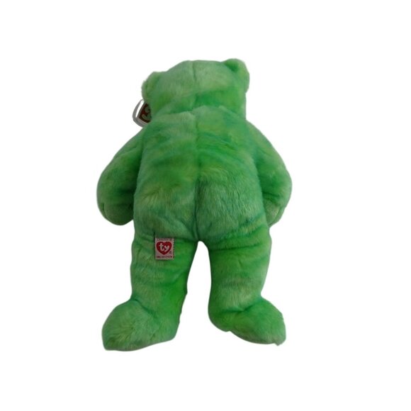 Vtg Ty Beanie Buddy Kicks Bear Soccer Green Stuffed Animal Plush Soft Toy 14" - Picture 5 of 13